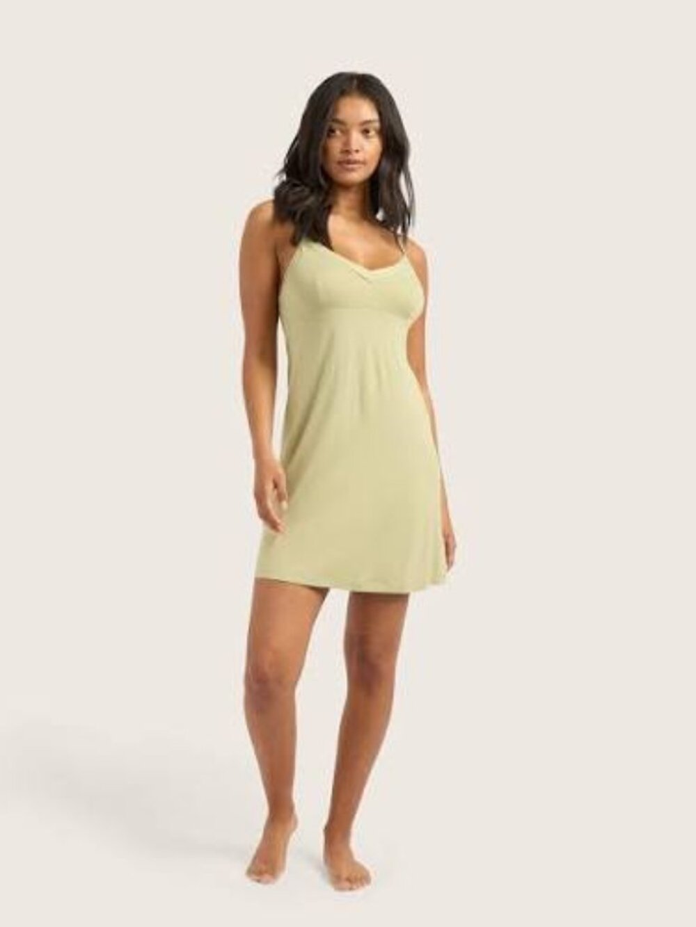 Boody goodnight slip sleep dress in saje green